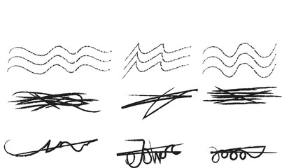 Web Set of Hand-Drawn Wavy Line and Dash Vector Elements