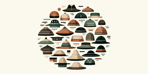 Collection of Diverse Hat Styles A Variety of Headwear