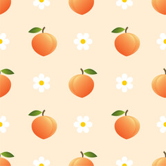 Seamless pattern with peaches for banners, cards, flyers, social media wallpapers, etc.