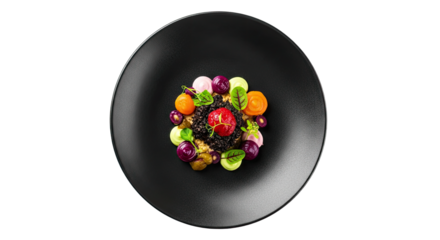 Colorful Assorted Candies on Black Plate.