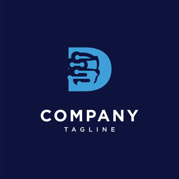 Letter D Virtual Reality Logo Icon Vector
