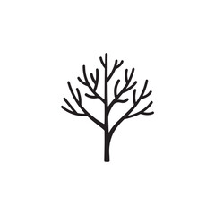 Obraz premium Minimalist abstract tree logo with black branches