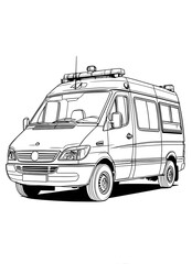 Ambulance car coloring page