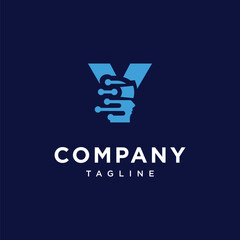 Letter Y Virtual Reality Logo Icon Vector