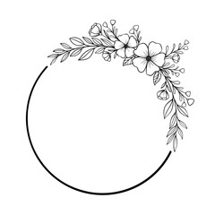 Obraz premium Flower frame vector illustration