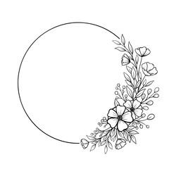 Flower frame vector illustration