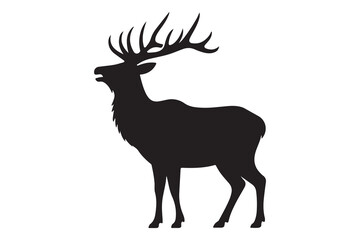Fototapeta premium Majestic stag with large antlers standing proudly in silhouette