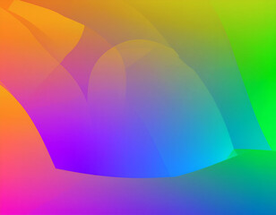 Abstract Composition of Overlapping Shapes with a Vibrant Rainbow Color Gradient.