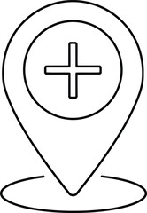 Fototapeta premium Hospital location pin icon Vector