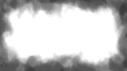 Abstract wispy smoky ethereal frame with a central empty space isolated on transparent background