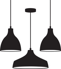 Naklejka premium Hanging ceiling lamps set isolated on transparent background vector illustration