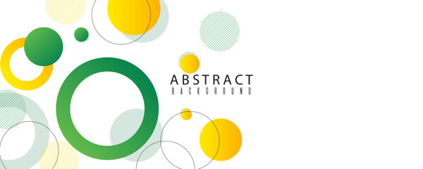 Green and yellow circle banner background. Vector abstract graphic design banner pattern background template. suit for bussines, banners