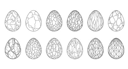 Egg pattern variations line art