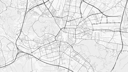 Ljubljana City Map. Minimalist black and white line art poster for printing, wallpaper, wall art, and map resources for home and office decor