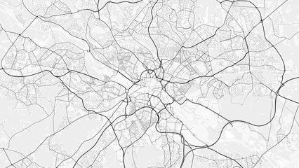 Leeds City Map Minimalist Black