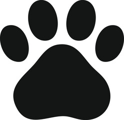 Illustration of a paw print, symbolizing animals, pets, and nature in a simple and recognizable design