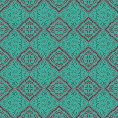Teal and Maroon Diamond Seamless Pattern Abstract doodle seamless patterns art, meditation, peaceful, coloring, prints, ornamental design, fabric, carpet, t-shirt.
