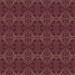 Elegant Ornamental Pattern in Maroon and Gold Abstract doodle seamless patterns art, meditation, peaceful, coloring, prints, ornamental design, fabric, carpet, t-shirt.
