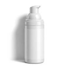 White Plastic Pump Bottle with Sleek Design Suitable for Personal Care or Skincare Products