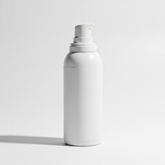 White Plastic Pump Bottle on White Background for Personal Care and Hygiene Products