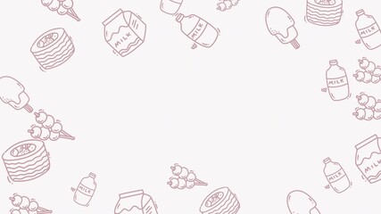 Food doodles around edges, perfect for food bloggers, recipe books, social media posts, and restaurant menus.