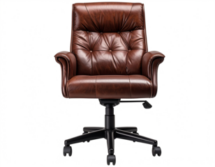 Modern Wooden Chair with Metal Frame Isolated on White