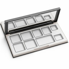 Makeup Palette with Empty Eyeshadow Compartments and Mirror in Light Neutral Colors