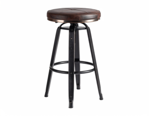 Modern Wooden Chair with Metal Frame Isolated on White