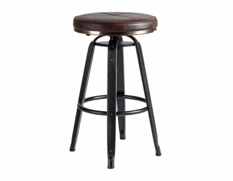 Modern Wooden Chair with Metal Frame Isolated on White