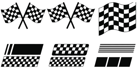Racing flag checkered pattern with dynamic stripes and speed-inspired design — ideal for automotive posters, racing backgrounds, car decals, and sports competition visuals.