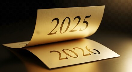 Golden Calendar Flip from 2025 to 2026 – Luxury New Year Design