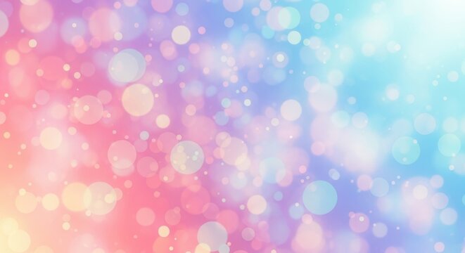 Colorful pastel bokeh lights background with soft gradient effect