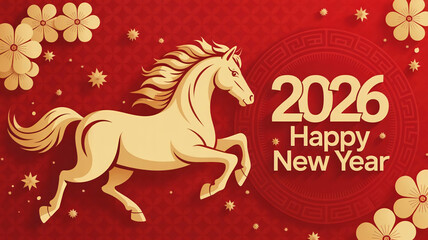 2026 Chinese New Year Celebration – Year of the Horse Illustration