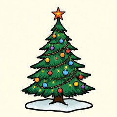 Fototapeta premium christmas tree vector illustration