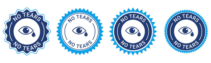 No Tears Badges Set of 4 Gentle Tear Free Safe Eye Care Labels for Baby and Sensitive Products