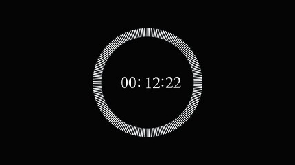 Animated 60-second countdown with circular progress bar, futuristic digital clock and timer visualization. Digital Countdown Timer with 60 Seconds and Circular Progress Bar clock. - Powered by Adobe
