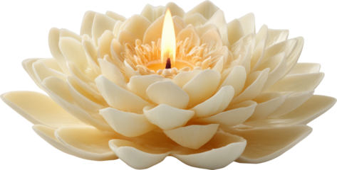 Cream candle lotus flower flame petal soft light zen serene spa romantic