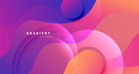 Fototapeta na wymiar Vibrant Gradient Abstract Background With Soft 3D Shapes And Flowing Waves