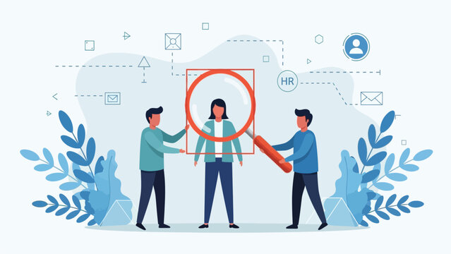 HR Recruitment and Candidate Selection Process Vector Illustration