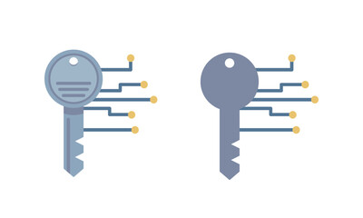暗号キーのイラスト