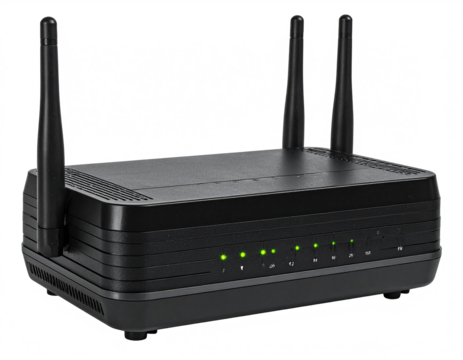 Wireless Router with Multiple Antennas Isolated on White