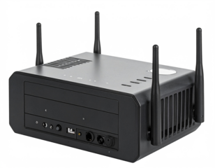 Wireless Router with Multiple Antennas Isolated on White