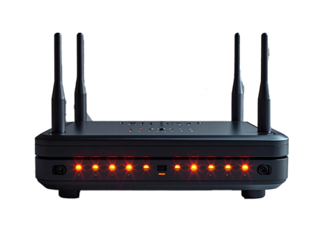 Wireless Router with Multiple Antennas Isolated on White