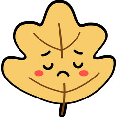 Cute Cartoon Autumn Leaf  Illustration