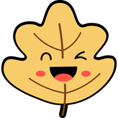 Cute Cartoon Autumn Leaf  Illustration
