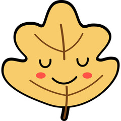 Cute Cartoon Autumn Leaf  Illustration