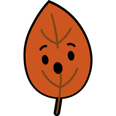 Cute Cartoon Autumn Leaf  Illustration