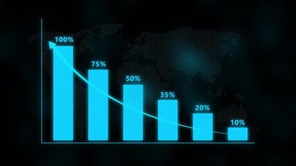 Business graph chart and business growth animation. Business data growth animated bar graph chart. Company, investment, production and earnings concept. Vertical bar chart with percentage. - Powered by Adobe