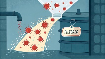 A Virus Filter Purifying Microbes Into a Barrel of Clean Liquid