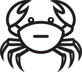 Simple Crab Line Art Vector